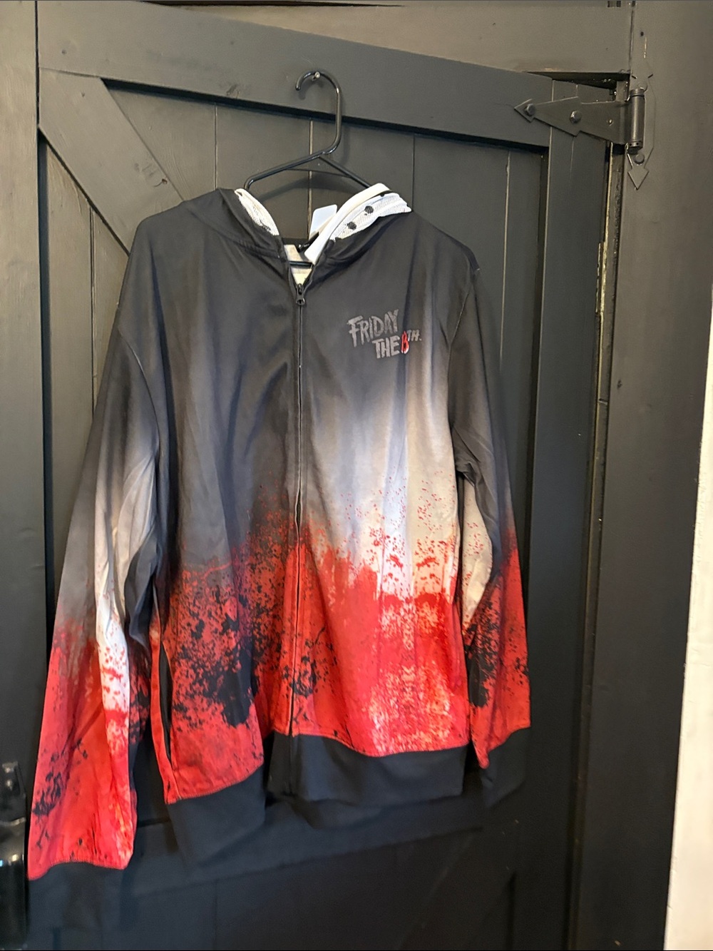 Friday The 13th Gradient Zip Hoodie - Black & Red Fade
